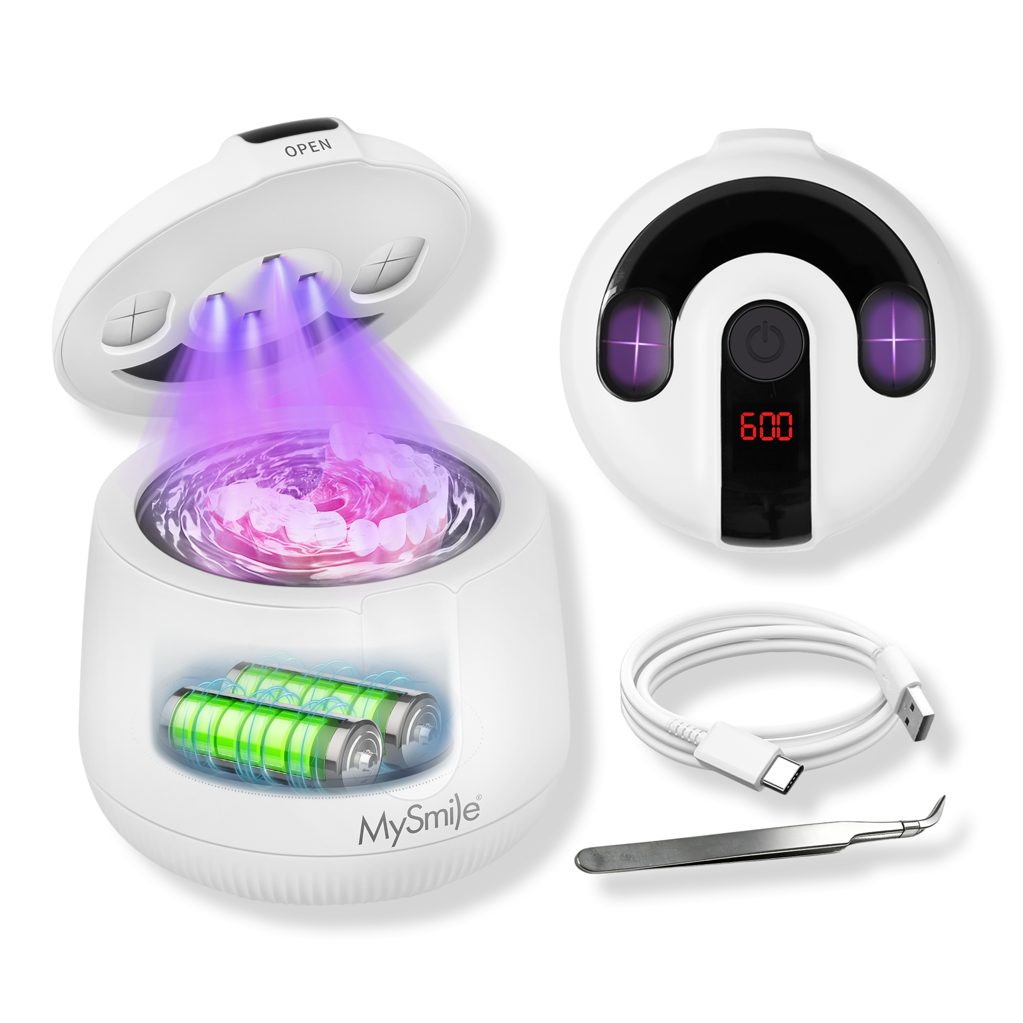MySmile MS202B Cordless Ultrasonic Retainer & Jewelry Cleaning Pod with Digital Timer #1