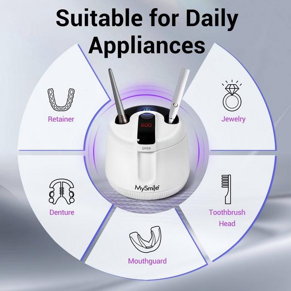 MySmile MS202B Cordless Ultrasonic Retainer & Jewelry Cleaning Pod with Digital Timer #7