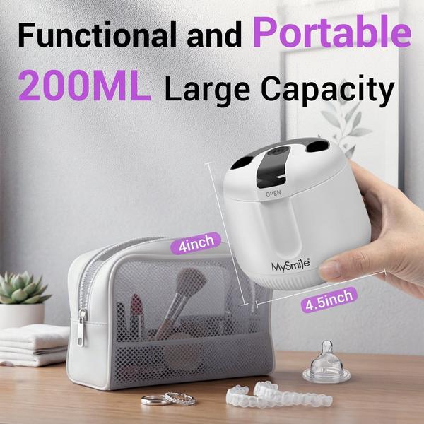 MySmile MS202B Cordless Ultrasonic Retainer & Jewelry Cleaning Pod with Digital Timer #8