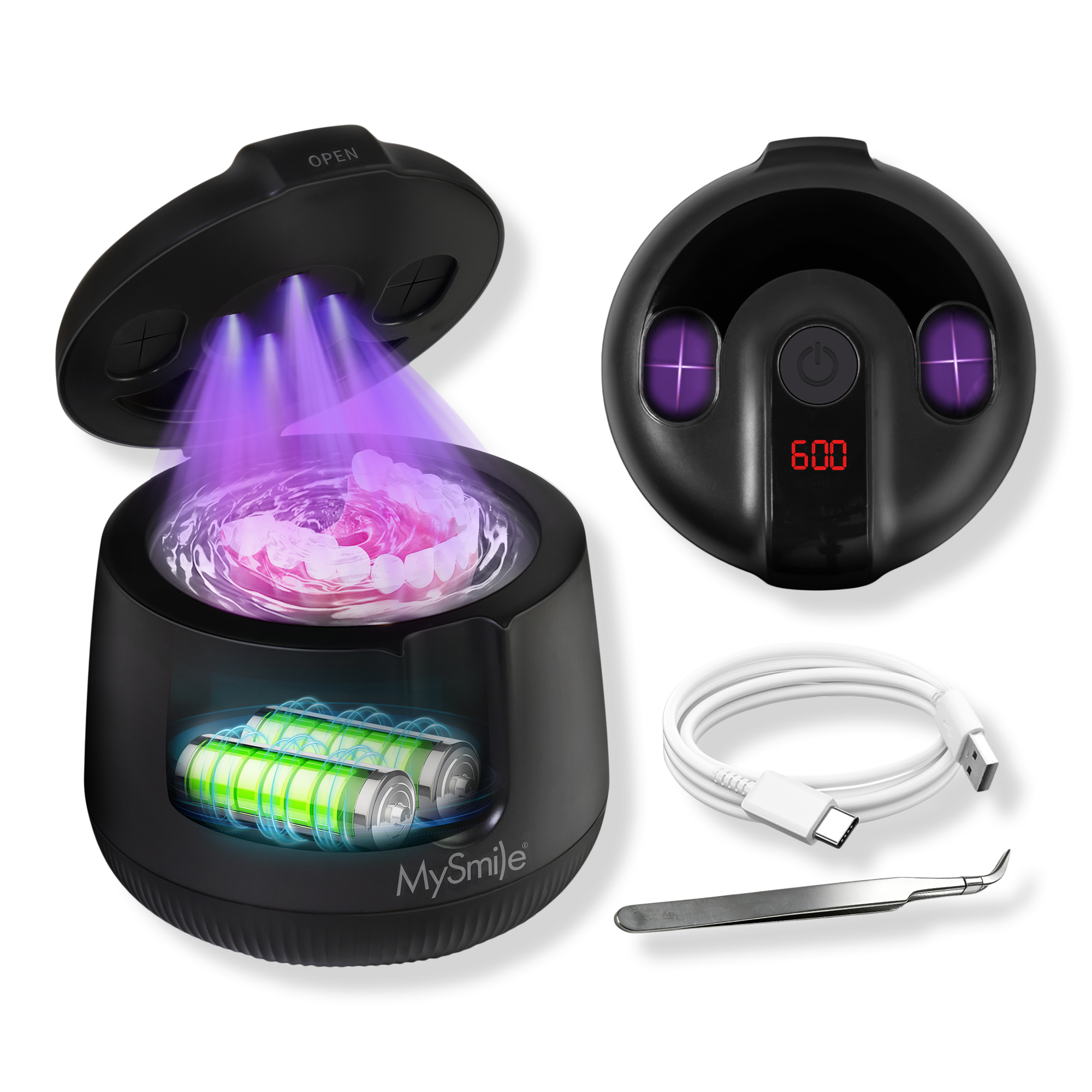 MySmile MS202B Cordless Ultrasonic Retainer & Jewelry Cleaning Pod with Digital Timer #1