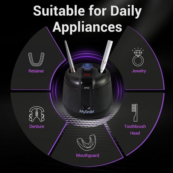 MySmile MS202B Cordless Ultrasonic Retainer & Jewelry Cleaning Pod with Digital Timer #7