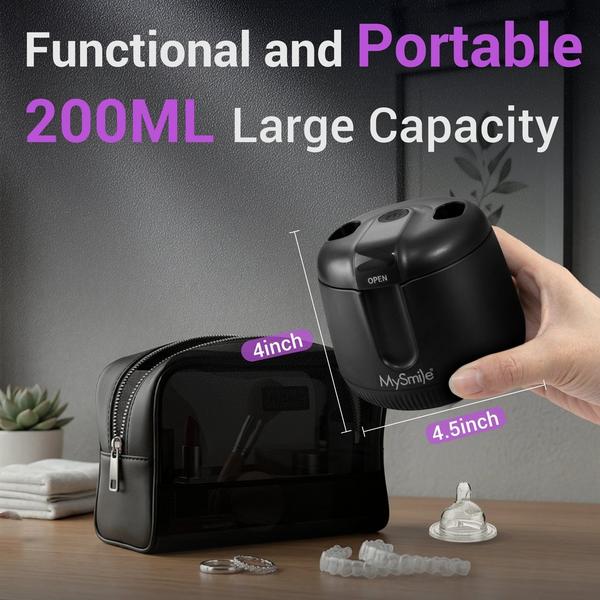 MySmile MS202B Cordless Ultrasonic Retainer & Jewelry Cleaning Pod with Digital Timer #8