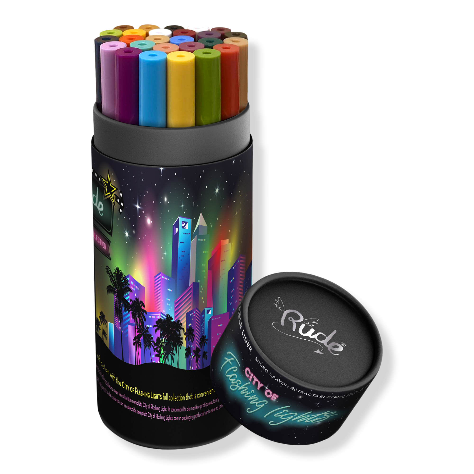 Rude City of Flashing Lights Micro Retractable Liner - Set #1