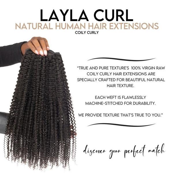 True + Pure Texture Layla Curl Coily Curly Human Hair Clip Ins Extensions #2