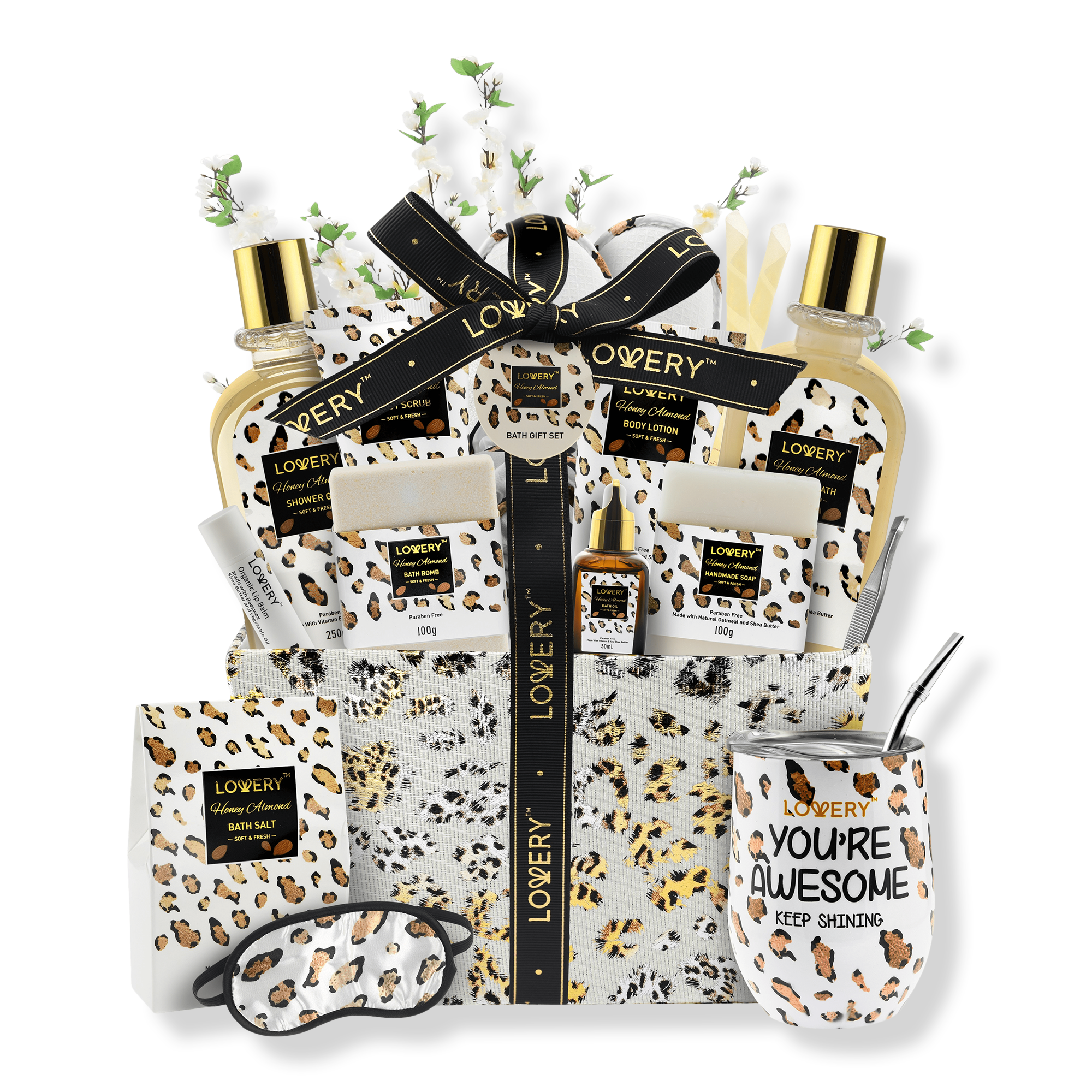 Lovery Honey AlmondLuxury Spa Set Gift Basket #1