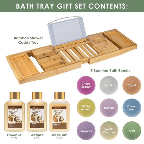 Lovery Premium Eco-Friendly Bathtub Caddy Gift Set #3