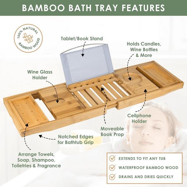 Lovery Premium Eco-Friendly Bathtub Caddy Gift Set #4
