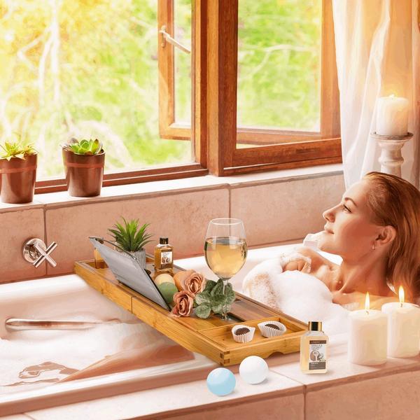 Lovery Premium Eco-Friendly Bathtub Caddy Gift Set #6