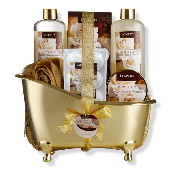 Lovery White Rose & Jasmine Home Spa Gift Basket #1
