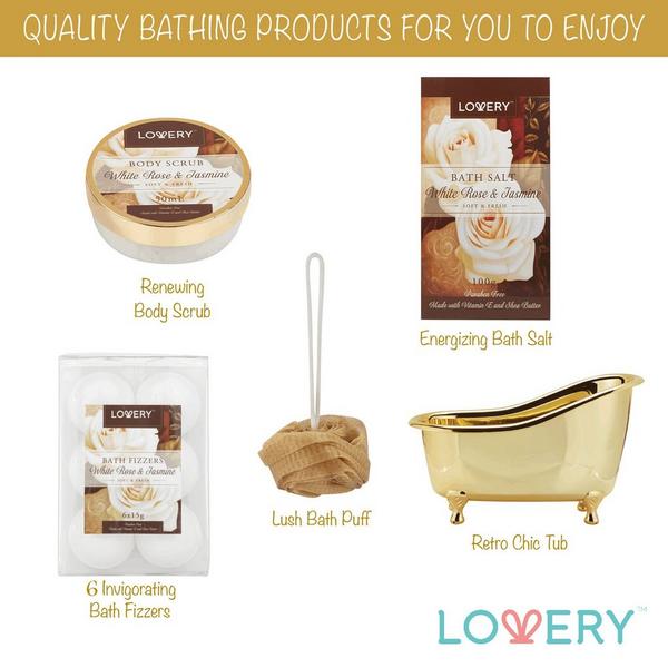 Lovery White Rose & Jasmine Home Spa Gift Basket #2