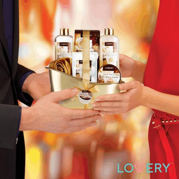 Lovery White Rose & Jasmine Home Spa Gift Basket #3