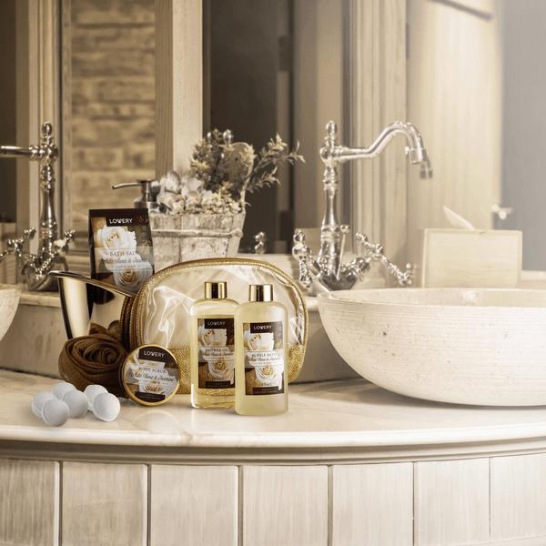 Lovery White Rose & Jasmine Home Spa Gift Basket #6