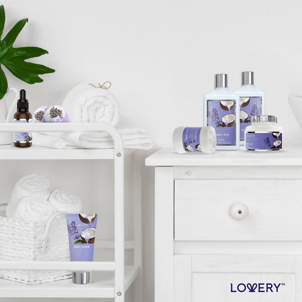 Lovery Lavender Coconut Home Spa Gift Set - Handmade Pearl Basket #5