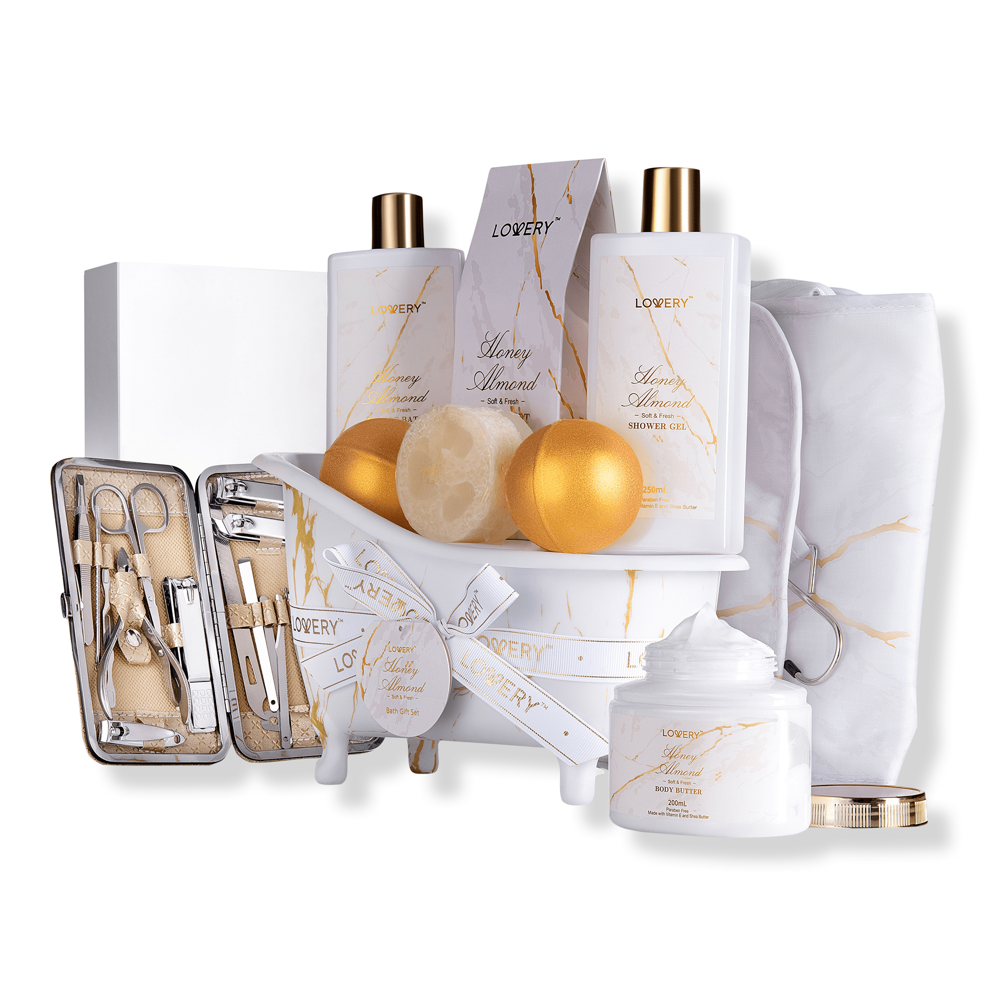 Lovery Gold Marble Bath Spa Gift Basket Aromatherapy Self Care — фото 1