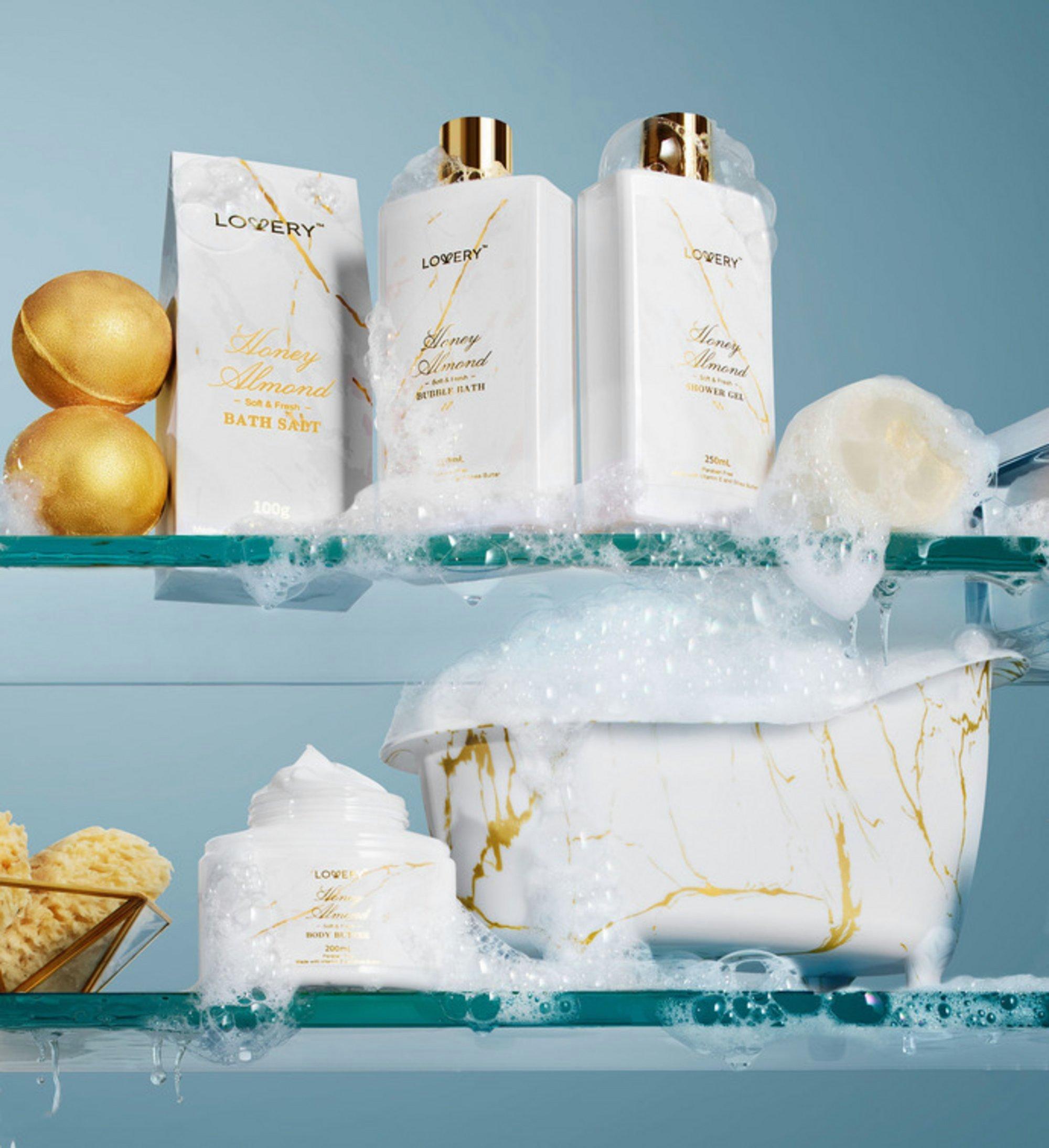 Lovery Gold Marble Bath Spa Gift Basket Aromatherapy Self Care — фото 2