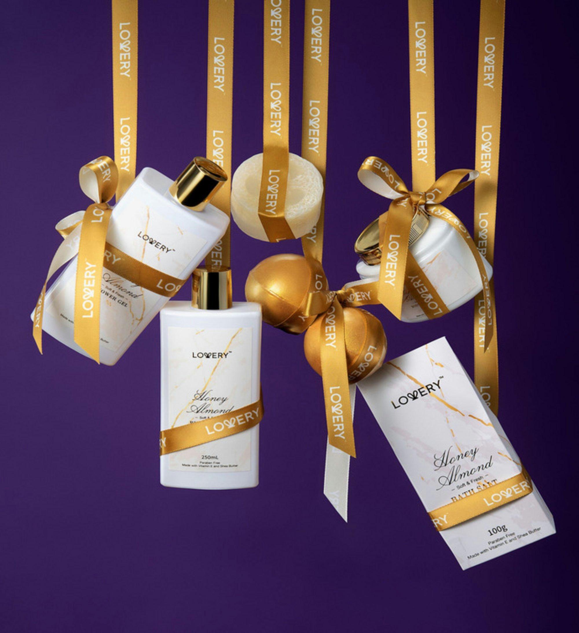 Lovery Gold Marble Bath Spa Gift Basket Aromatherapy Self Care — фото 3