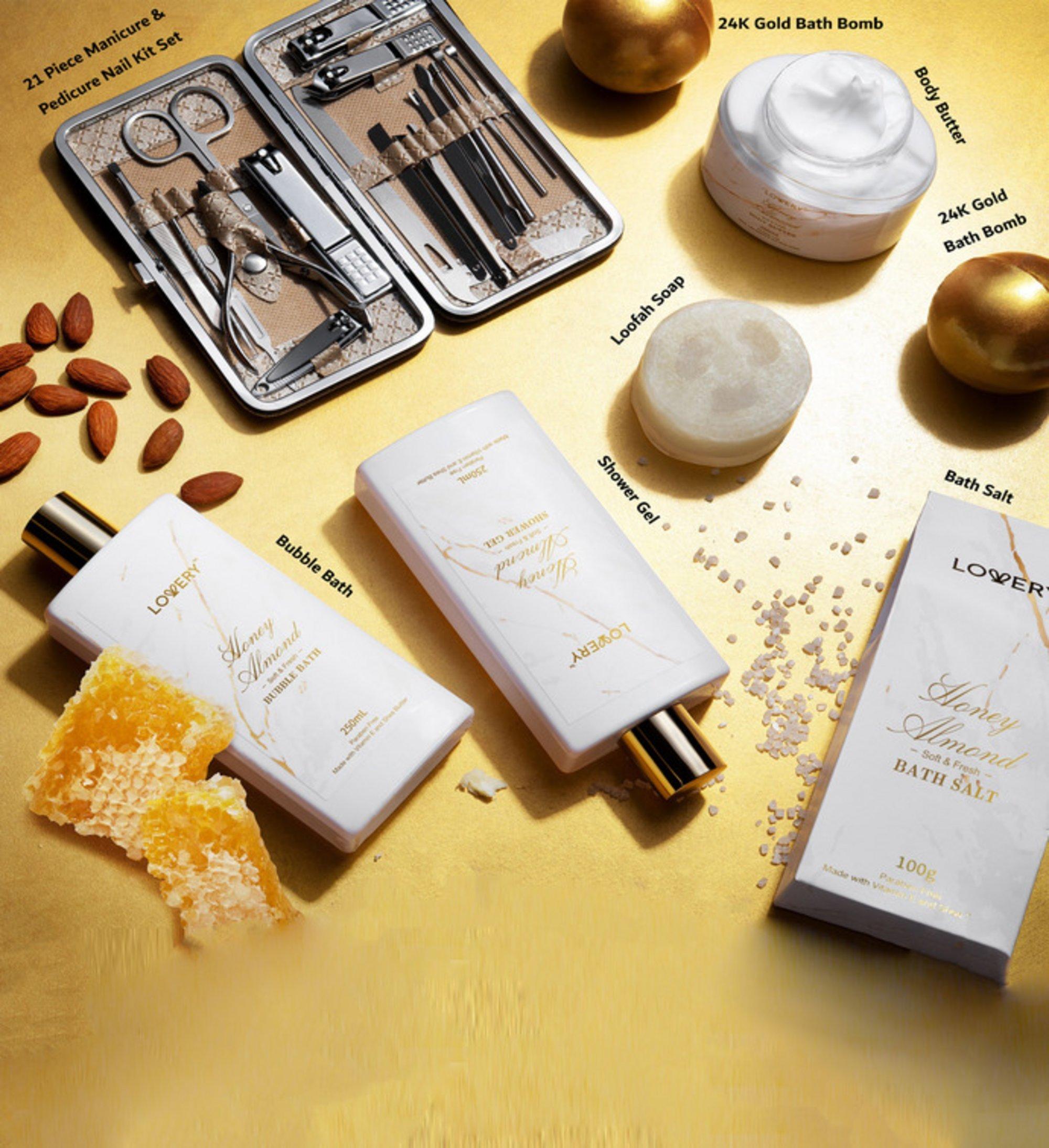 Lovery Gold Marble Bath Spa Gift Basket Aromatherapy Self Care — фото 4