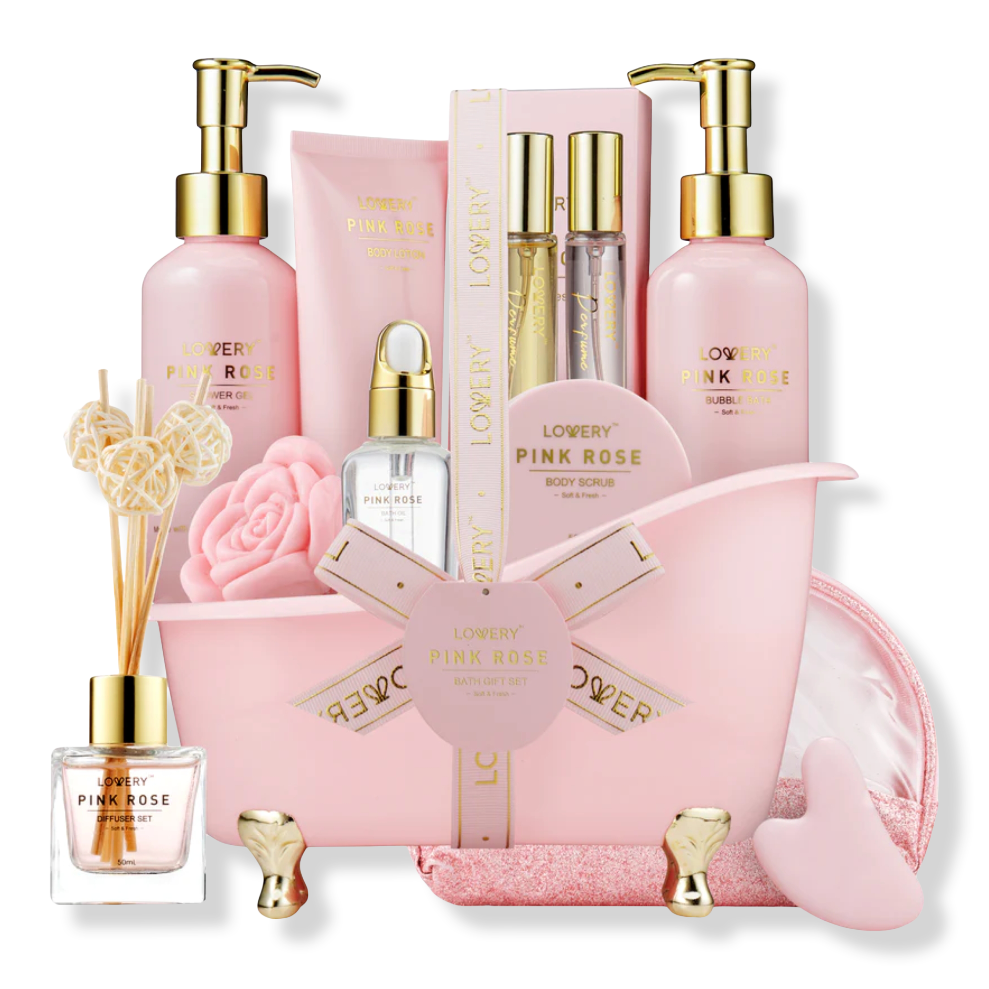 Lovery Luxe Pink Rose Bath and Body Spa Gift Set #1