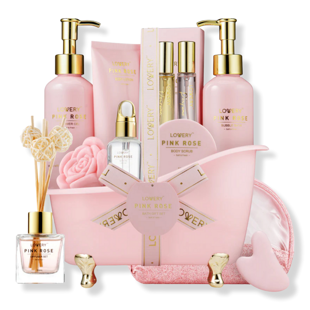 Lovery Luxe Pink Rose Bath and Body Spa Gift Set, 30% Off