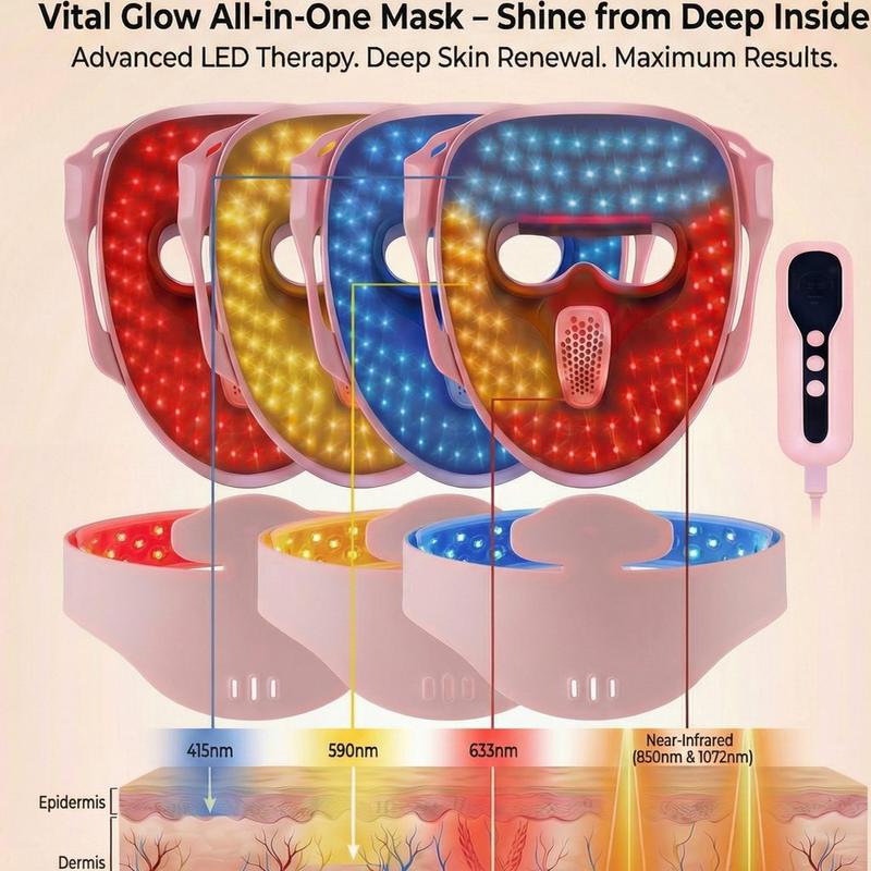 Lovery - 4D LED Light Therapy Face & Neck Set with Multiple