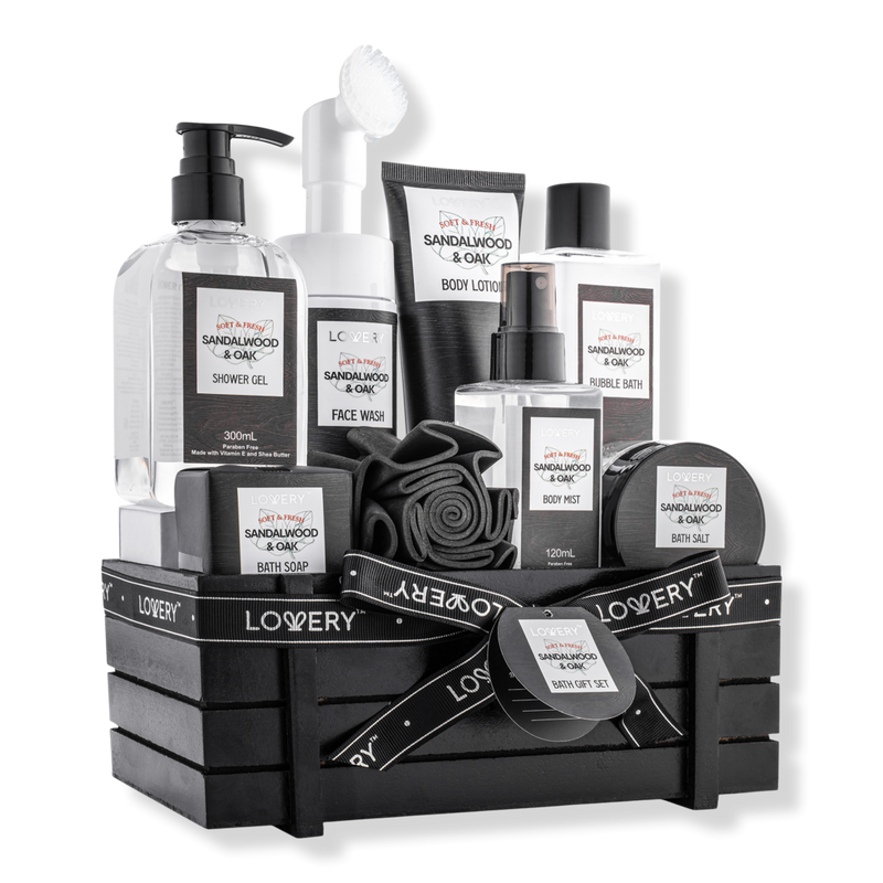 Lovery - Luxury Spa Kit - Sandalwood & Oak Scented Bath Gift Set