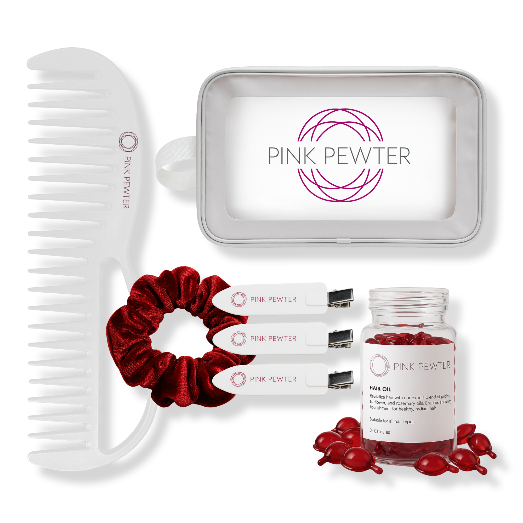 Pink Pewter Beauty Routine Kit With Travel Bag #1