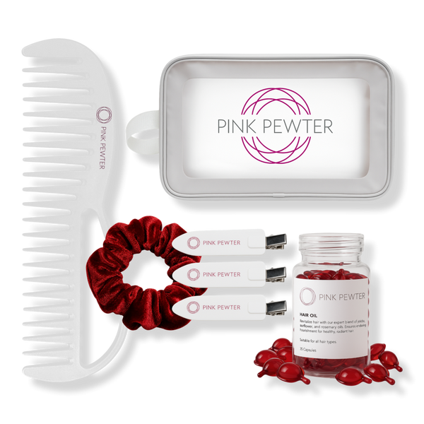 Pink Pewter Beauty Routine Kit With Travel Bag #1