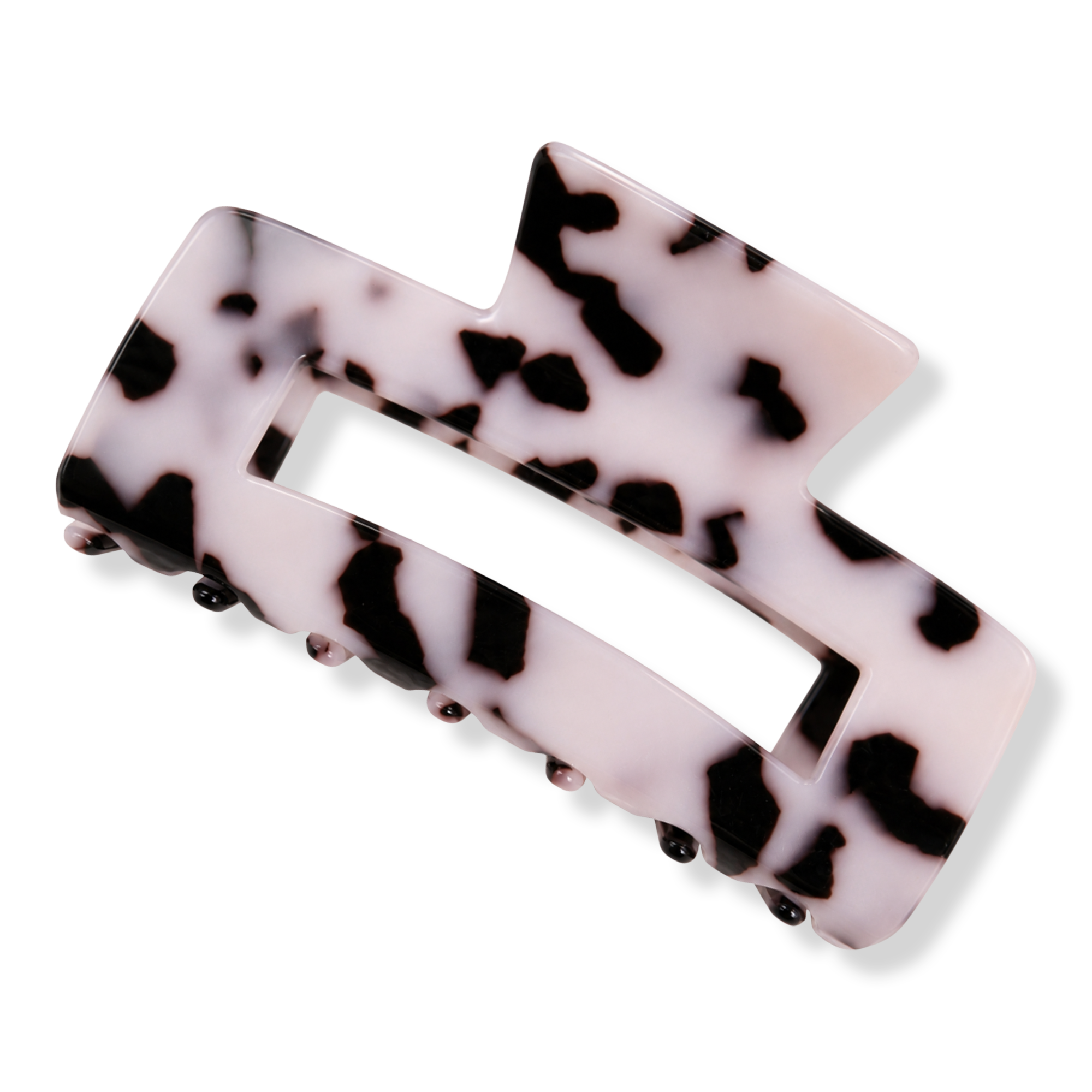 Pink Pewter Rectangular Acetate Claw Hair Clip #1
