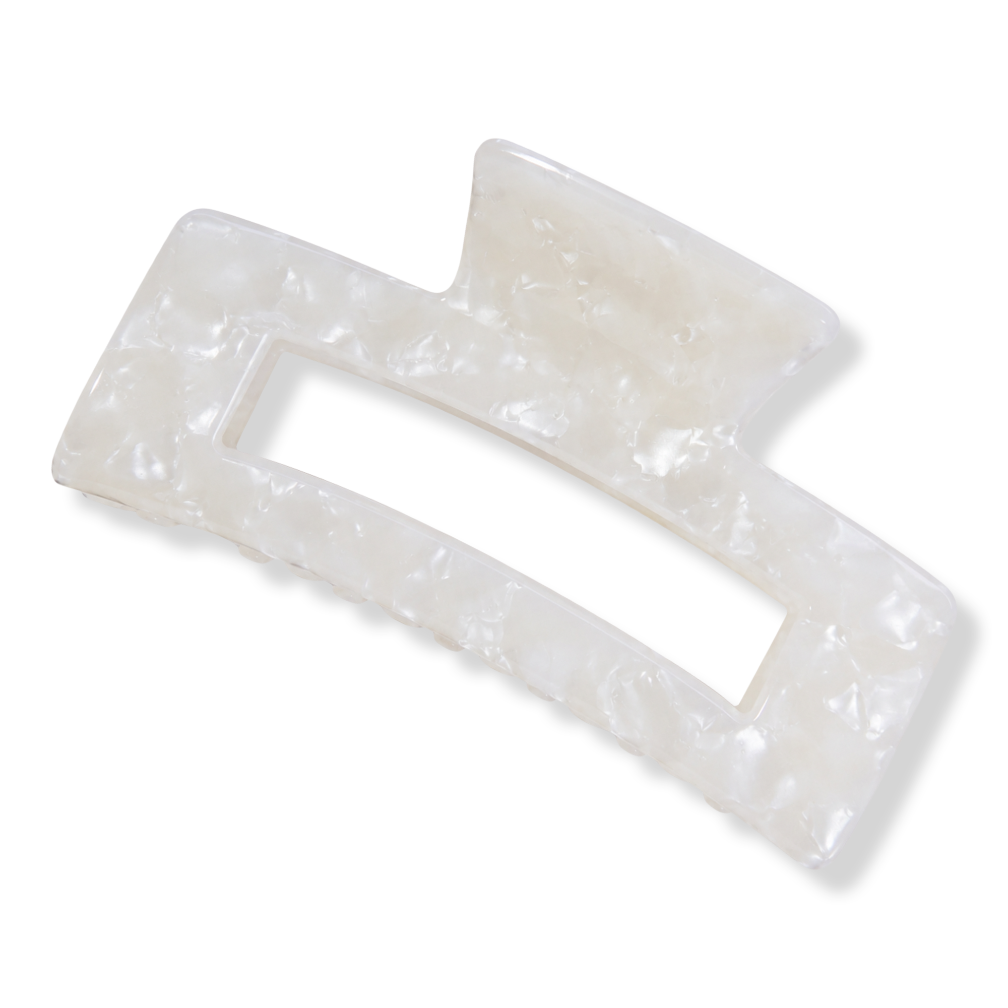 Pink Pewter Rectangular Acetate Claw Hair Clip #1