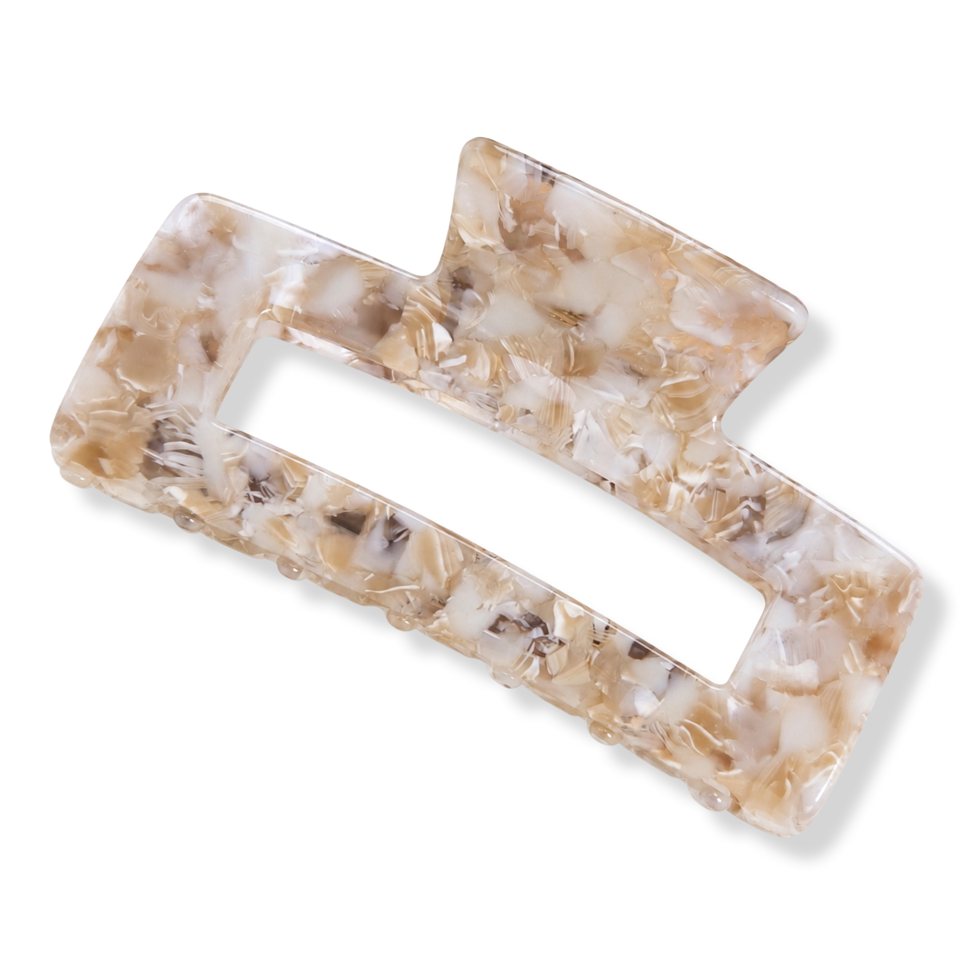 Pink Pewter Rectangular Acetate Claw Hair Clip #1