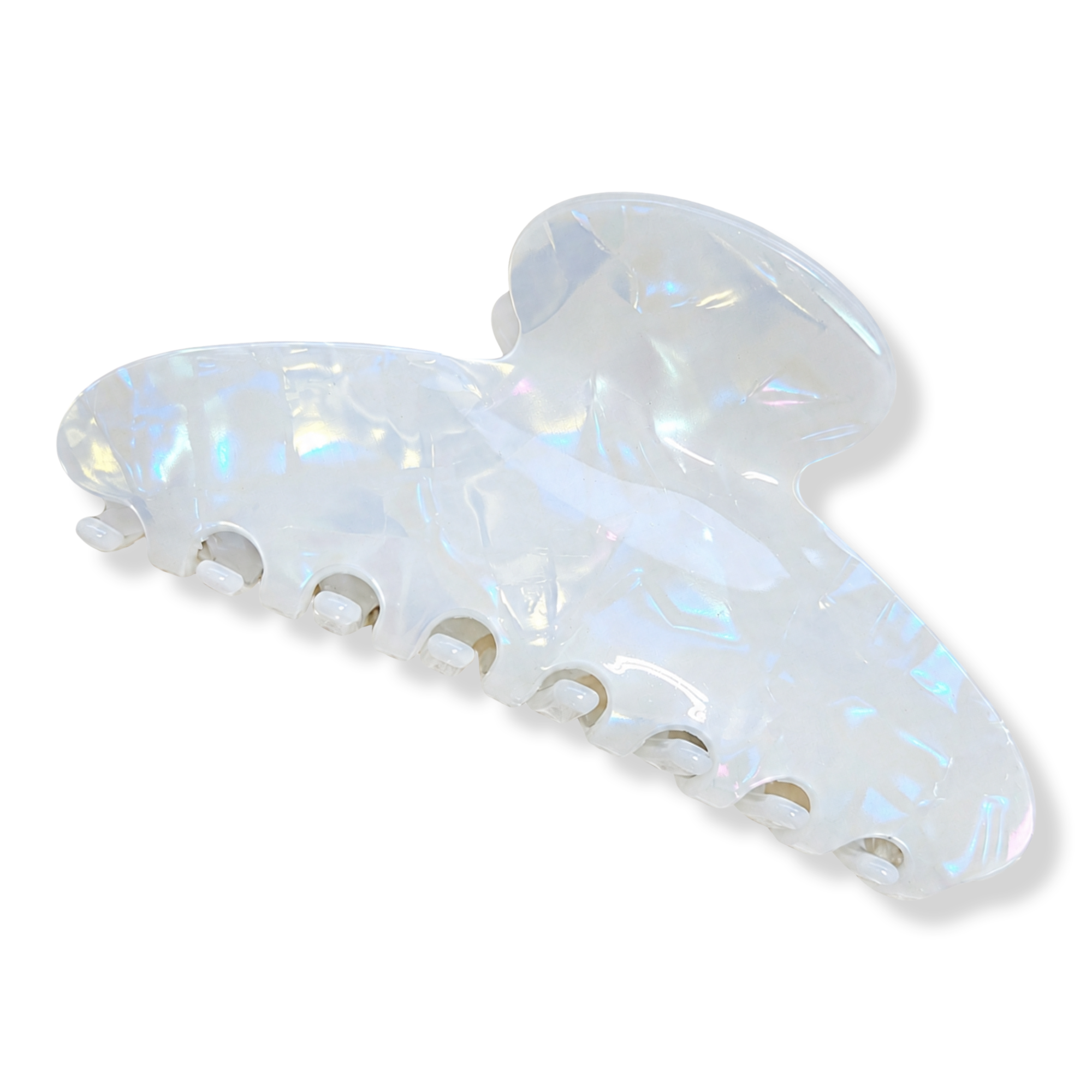 Pink Pewter Classic Curved Acetate Claw Hair Clip #1