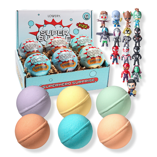 Lovery Superhero Bath Bombs Gift Set with Surprise Toy #1