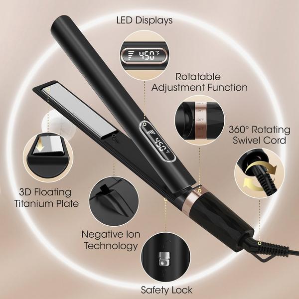 NICEBAY Titanium Flat Iron Curler #5