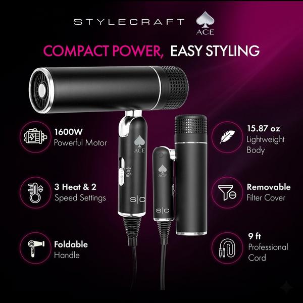 Stylecraft Ace Lightweight Foldable Hair Dryer #2