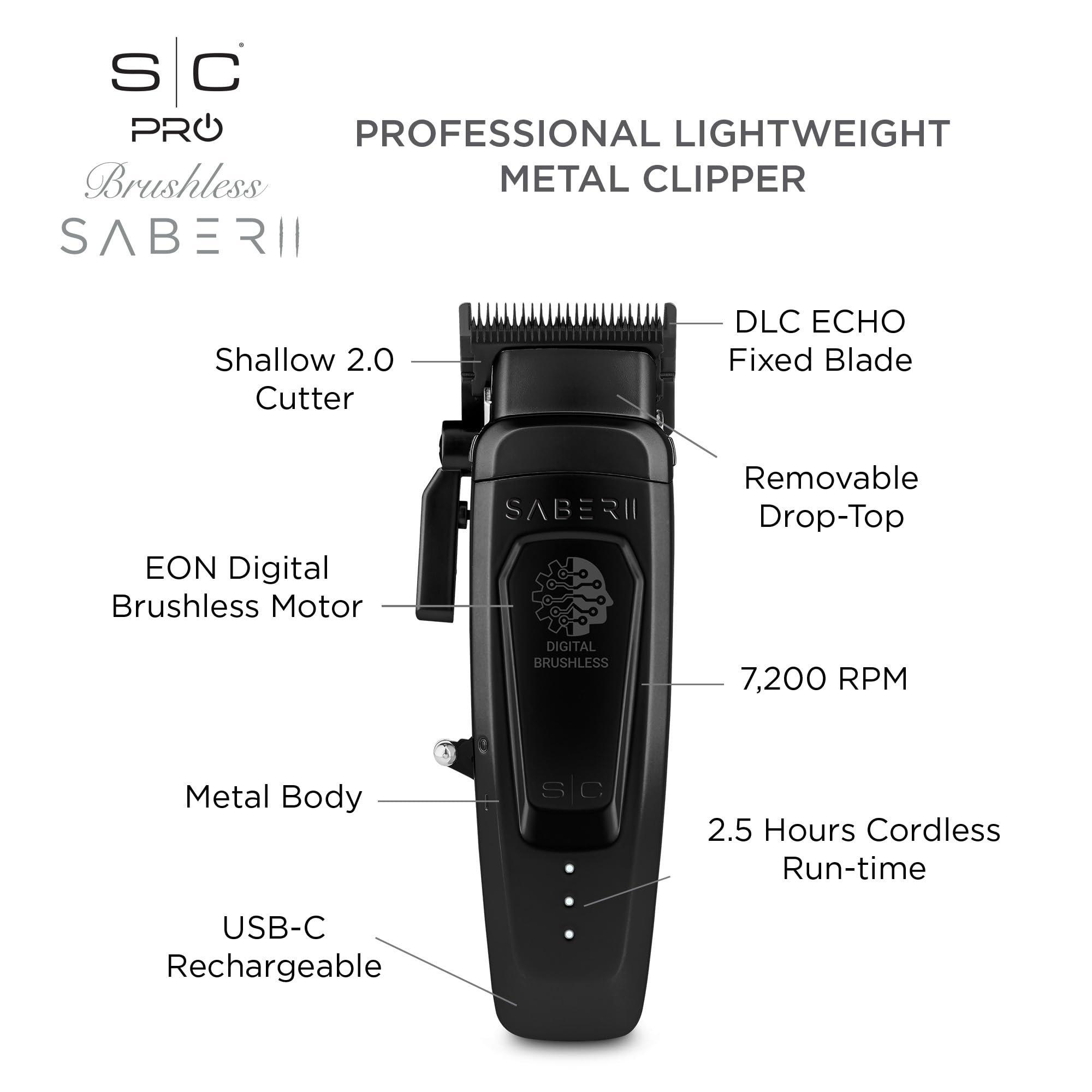 Профессиональная беспроводная машинка для стрижки Stylecraft Saber 2, цвет: Чёрный — фото 3