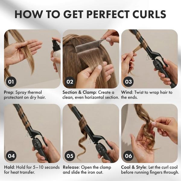 Stylecraft Stay-Temp Black Gold Ceramic Curling Iron #4