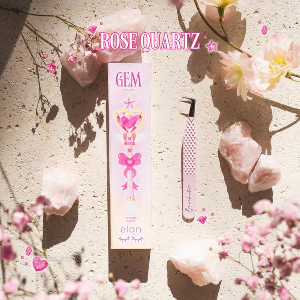 élan beauté & supplies Rose Quartz Nano Grip Lash Tweezer #6