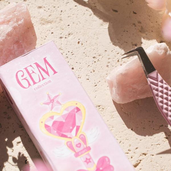 élan beauté & supplies Rose Quartz Nano Grip Lash Tweezer #7