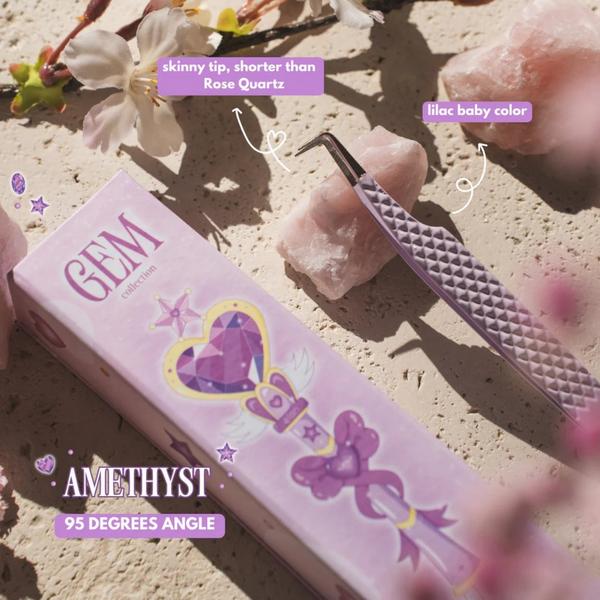 élan beauté & supplies Amethyst Nano Grip Lash Tweezer #6