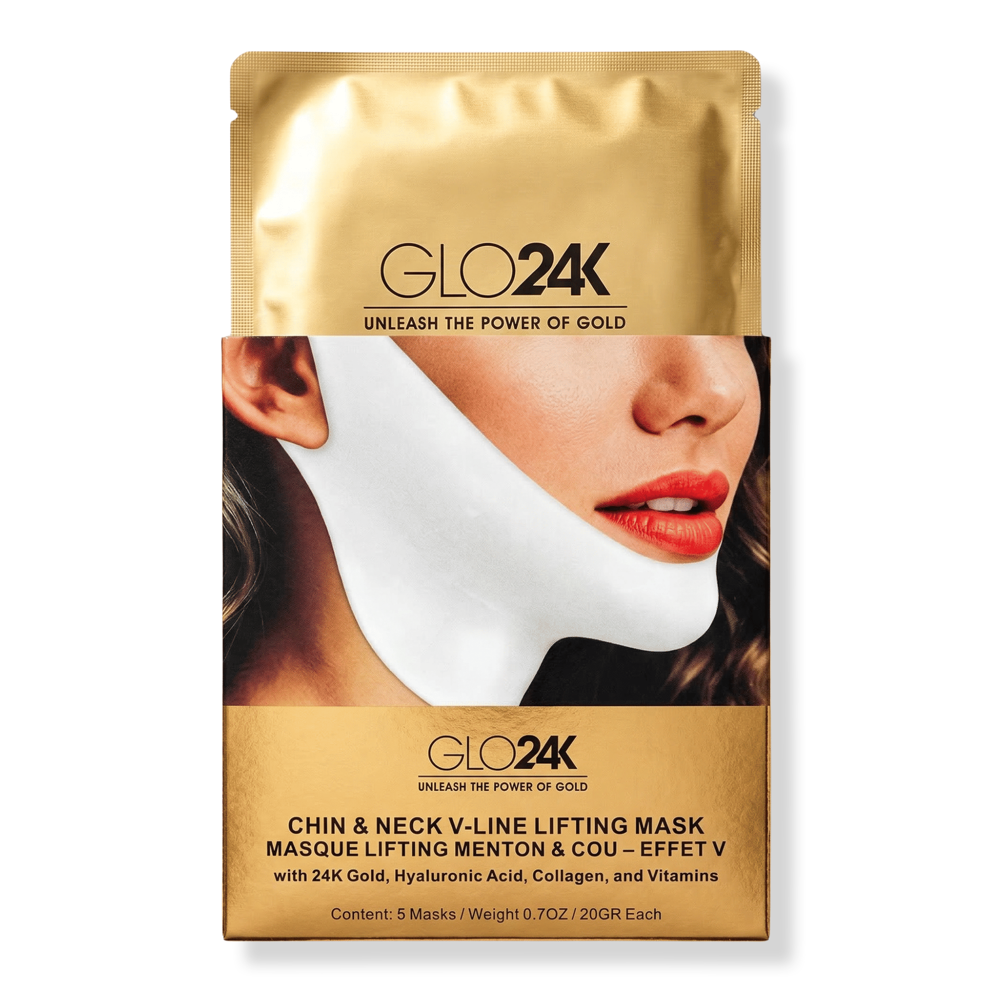 Glo24k Chin & Neck V-Line Lifting Mask (5 pack) #1