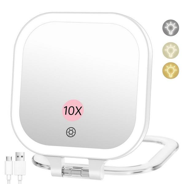 FASCINATE Rechargeable Travel Makeup Mirror with 3 Light Modes #8