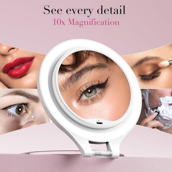 FASCINATE 2-Sided Magnifying Mirror with 3 Color Lights #3