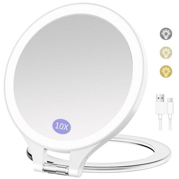 FASCINATE 2-Sided Magnifying Mirror with 3 Color Lights #6