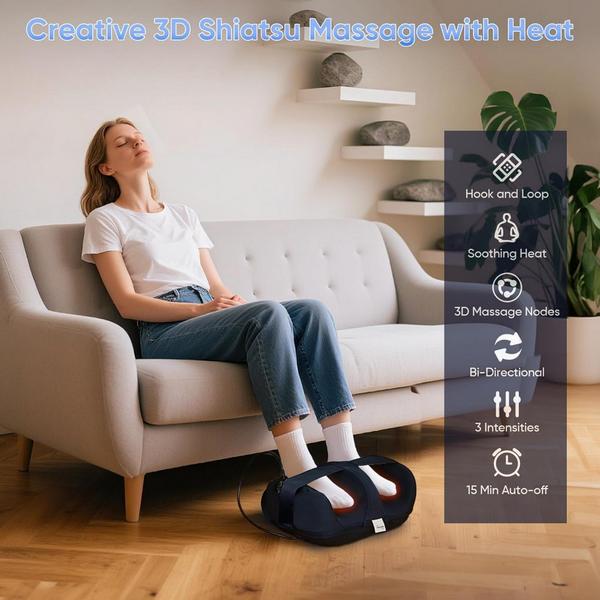 TISSCARE Shiatsu Foot and Calf Massager with Heat, Deep Kneading and Adjustable Massage #2