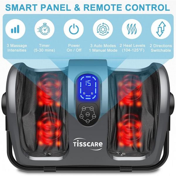 TISSCARE Shiatsu Foot Massager with Heat, Deep Kneading Massage & Adjustable Calf Support #3