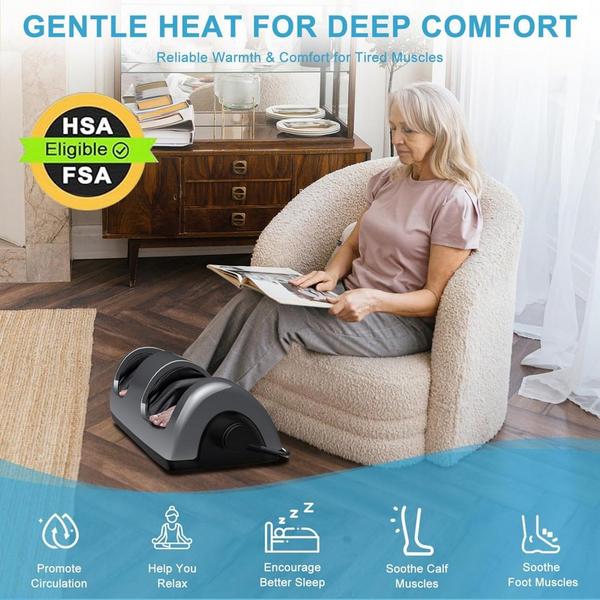 TISSCARE Shiatsu Foot Massager with Heat, Deep Kneading Massage & Adjustable Calf Support #5