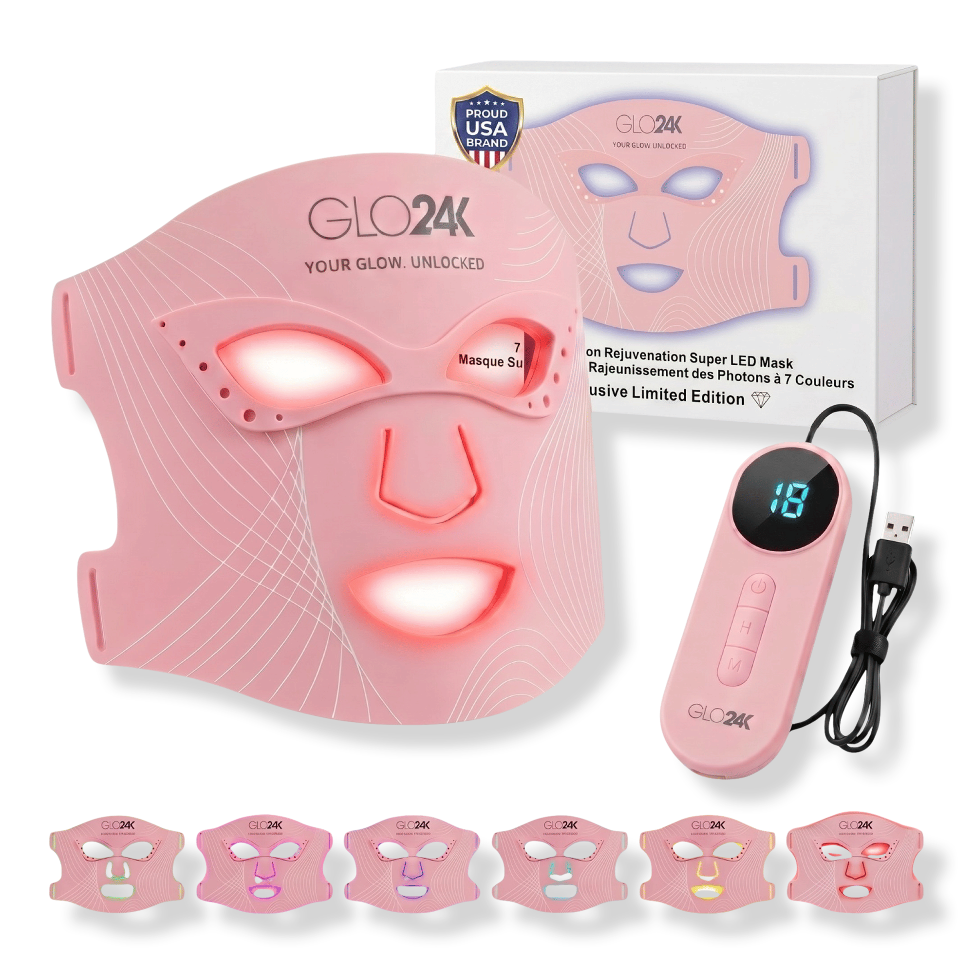 Glo24k 7-Color LED Photon Rejuvenation Super Mask (Limited Edition) #1
