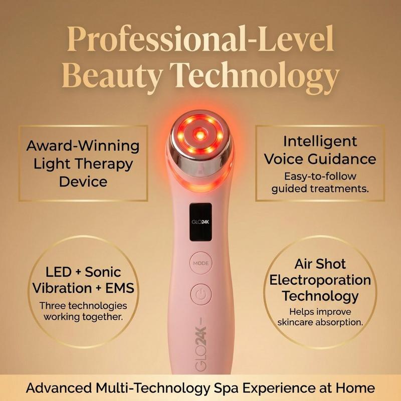 Glo24k - NOVA-X 7 Color LED Skincare Device with Intelligent Voice
