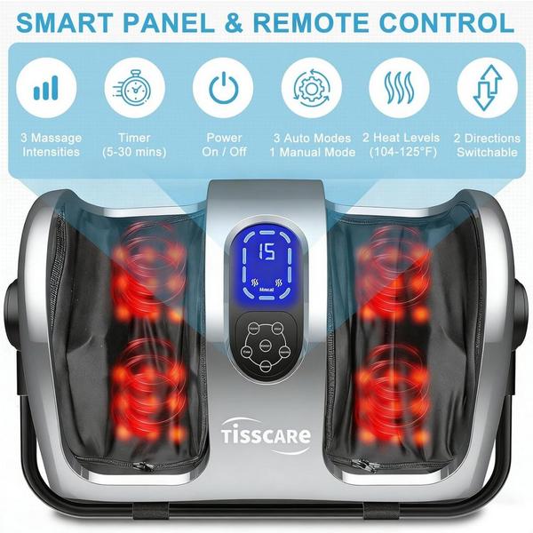TISSCARE Shiatsu Foot Massager with Heat, Deep Kneading Massage & Adjustable Calf Support #4