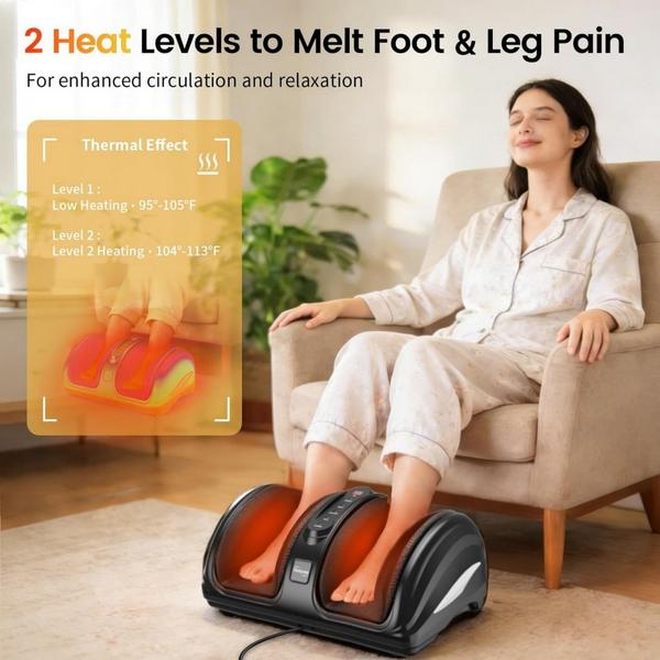 TISSCARE Shiatsu Foot Massager with Heat, Air Compression and Deep Kneading Massage #3